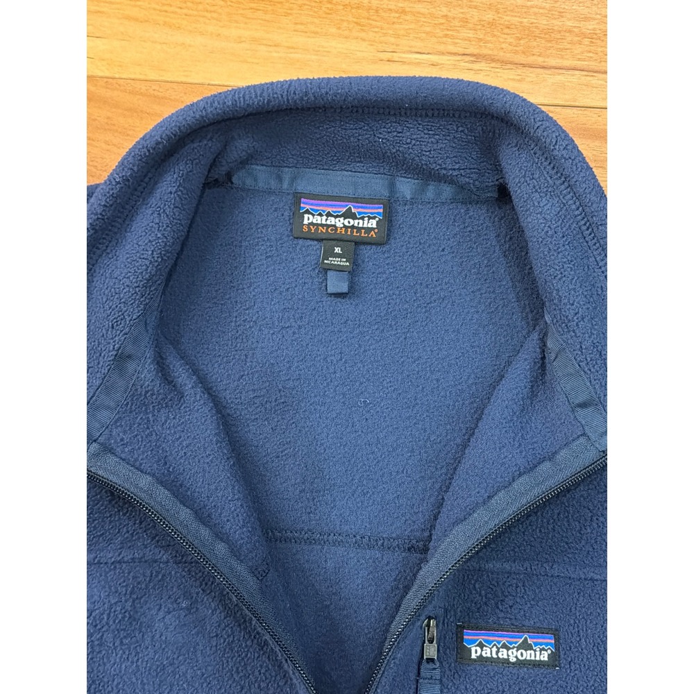 Patagonia Synchilla Fleece Vest Mens XL Navy Blue Full Zip STY23010 - Picture 3 of 8